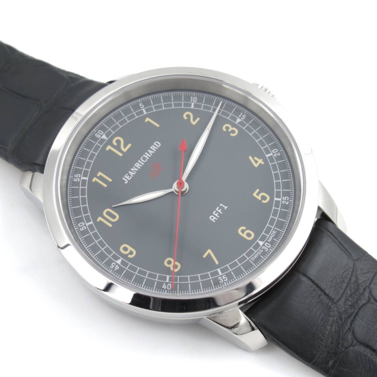 【希少/新品未使用】ジャンリシャール ロンド 1681 AFF1 ミリタリーグレー JEANRICHARD RONDE 24本限定生産 アラビア レザー 自動巻き AT拍卖