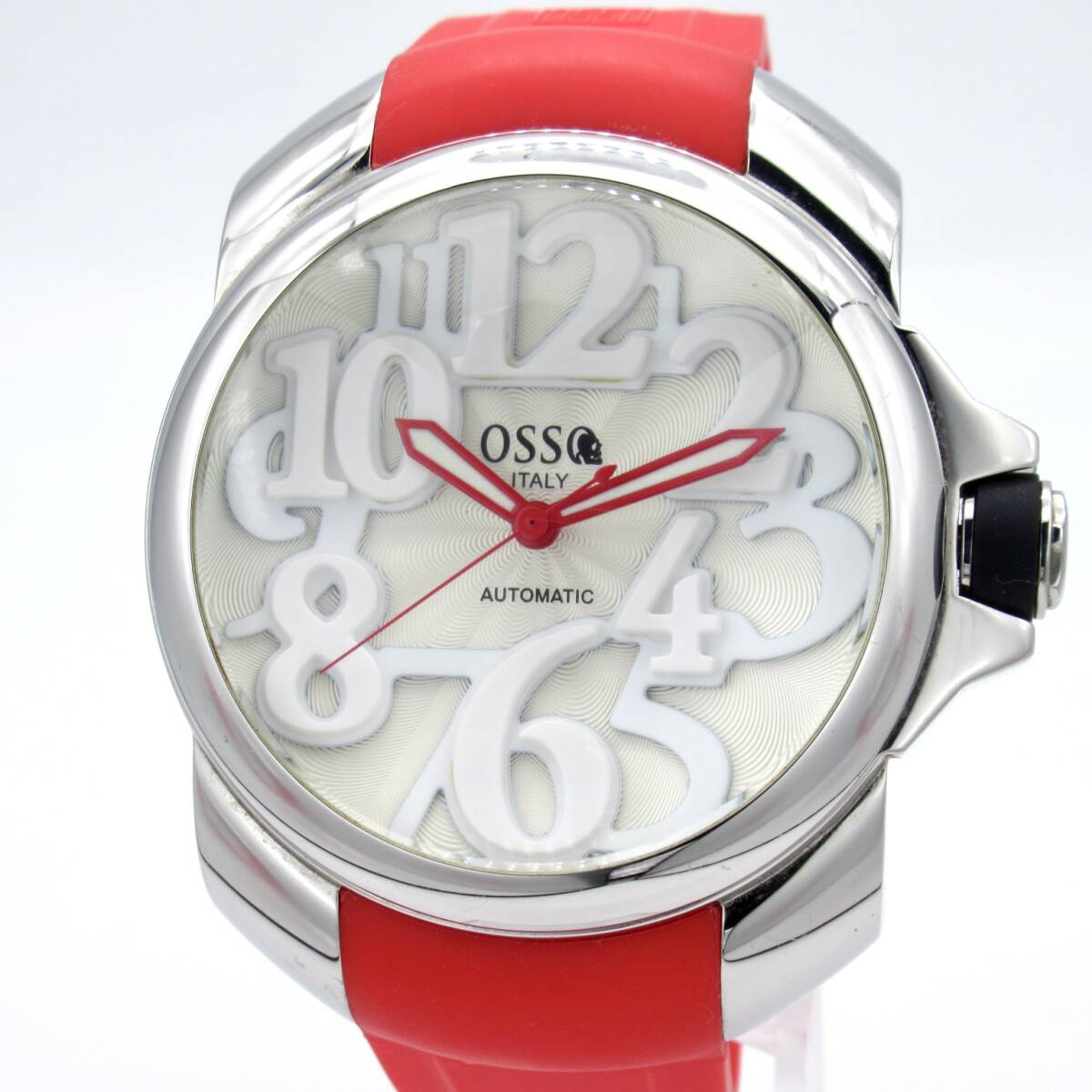 OSSO ITALY オッソ・イタリー Vigoroso ヴィゴロッソ ヴィゴローソ 46mm 赤針 ラバー シリコン レッド 赤 アラビア AUTOMATIC AT 自動巻き拍卖