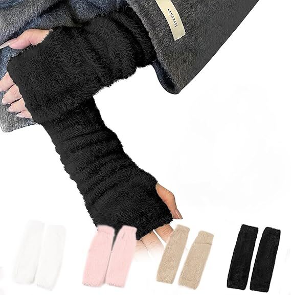 未使用 アームウォーマー 防寒手袋 指なし レディース 親指穴付き 暖かい スマホ対応 通勤 通学 自転車 アウトドア 冷え性 防寒拍卖