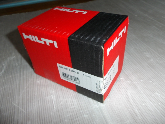 a HILTI 100×HKD-S 3/8''×30 Φ12㎜ フラッシュアンカー 100個セット 在庫品 未使用拍卖