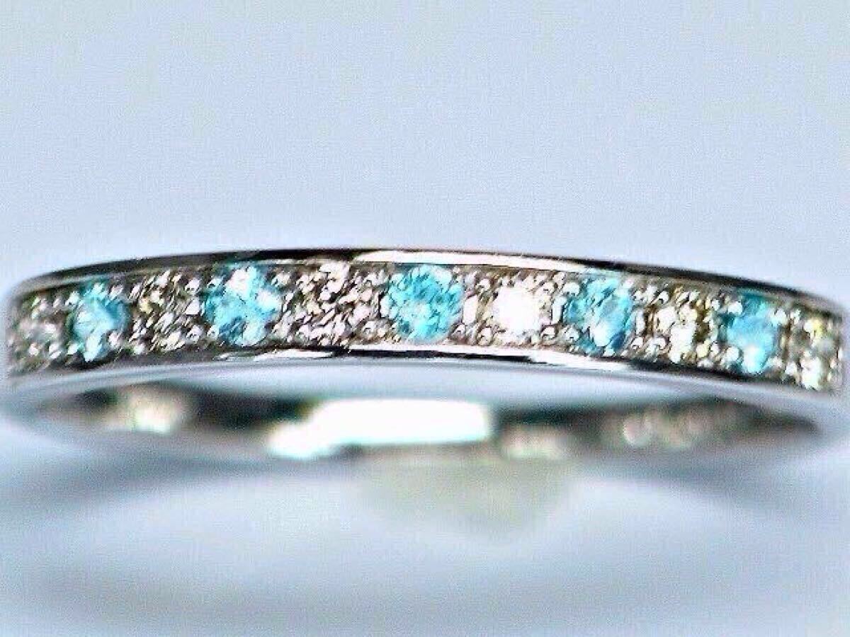 【宝石屋本舗】天然パライバトルマリン ダイヤモンド PT950リング(宝石鑑別書付)拍卖