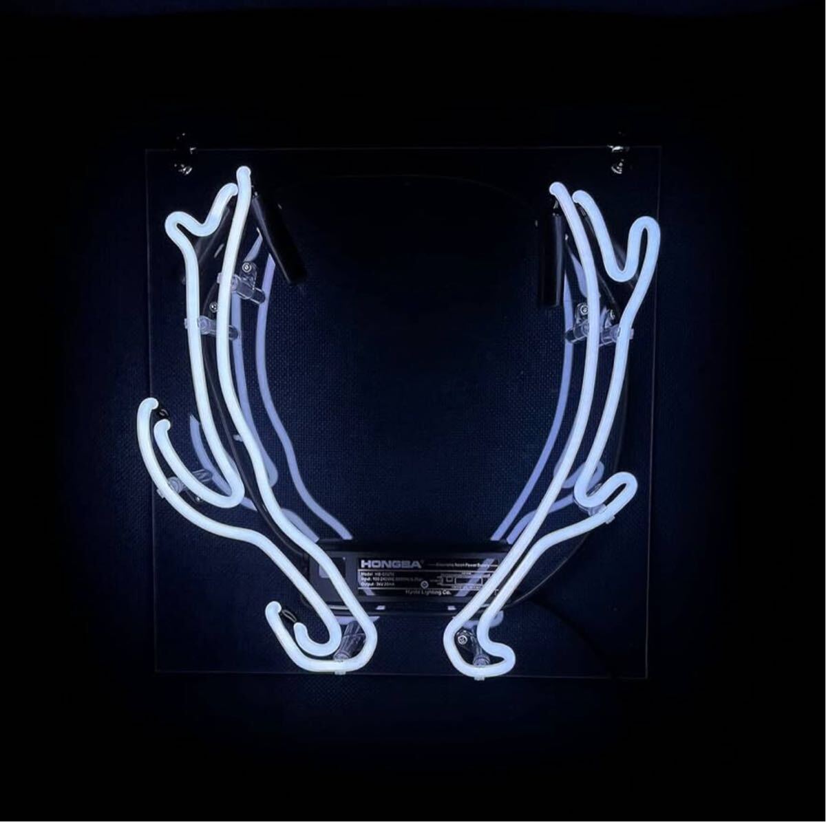 オーダー ネオンサイン 鹿角デザイン ホワイト ガラス製 インテリアライト 北欧風 壁掛け装飾 LED拍卖