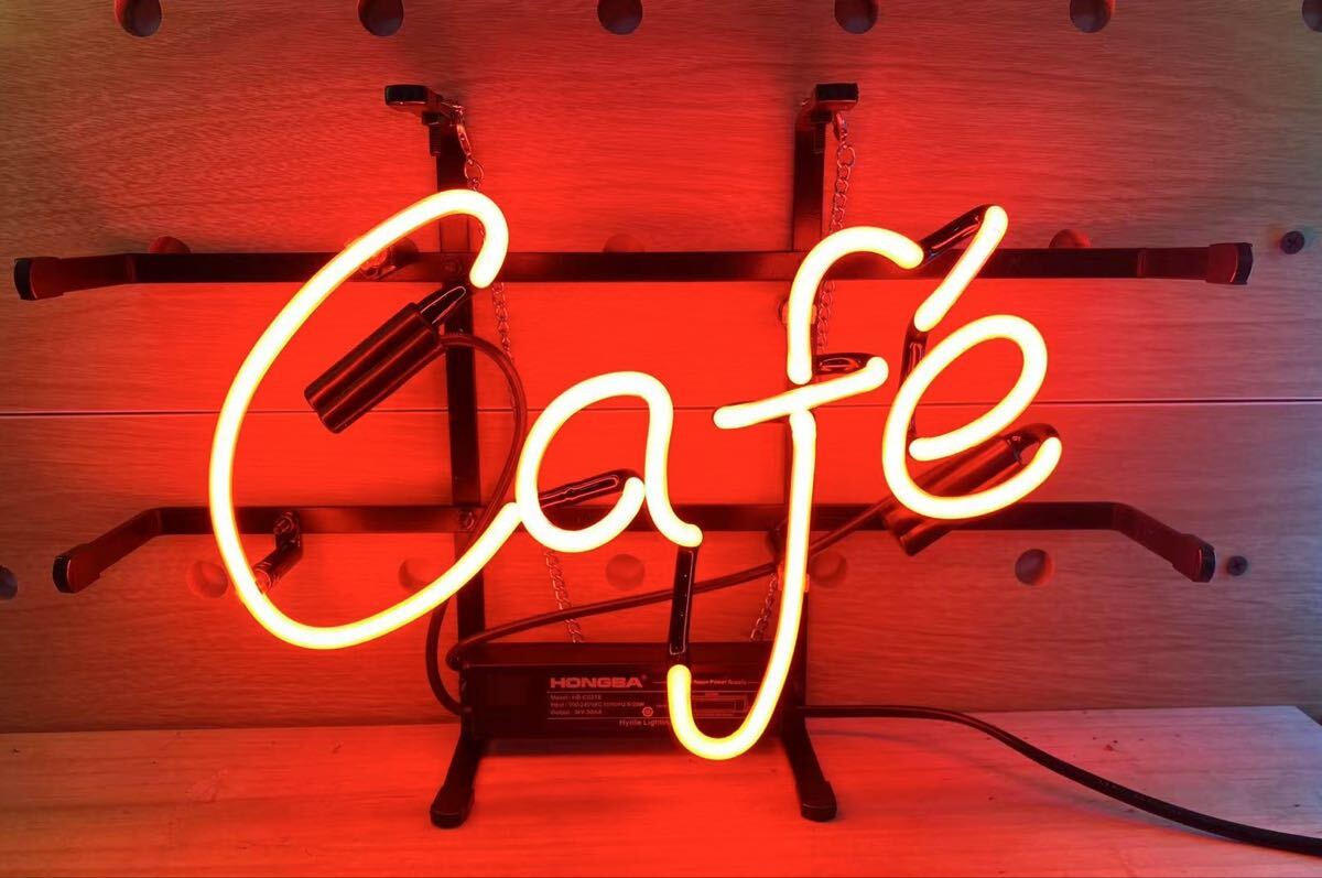 オーダー ネオンサイン Caf レッド ガラス製 店舗 カフェ看板 オリジナル インテリア ネオン管 看板 ガレージ アメリカン アメリカン拍卖