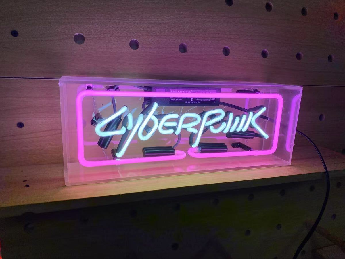 オーダー ネオンサイン CYBERPUNK ロゴデザイン ネオンライト オリジナル LED ガレージ 看板 ネオン管拍卖