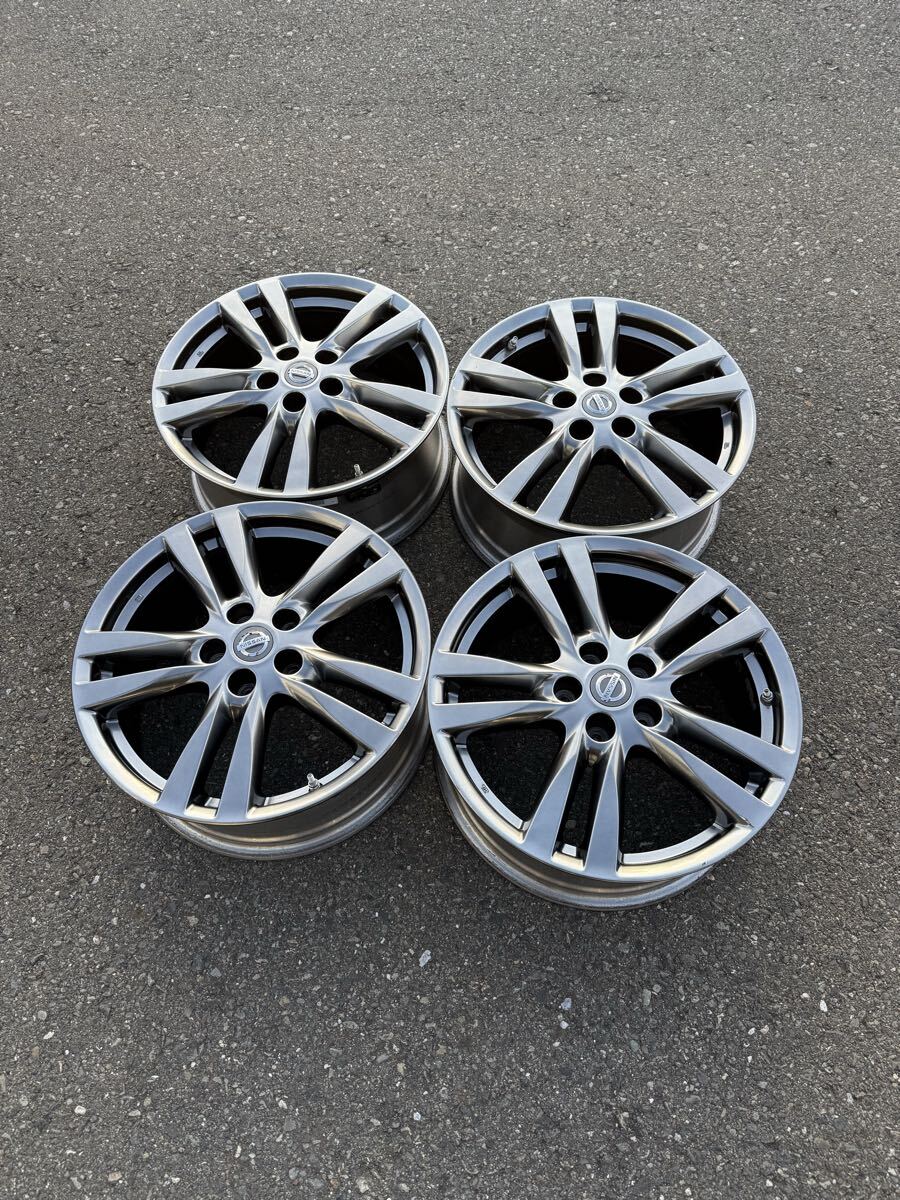 NISSAN純正 18インチ 7.5J 5穴PCD114.3オフセット+55中古アルミホイール4本セット ENKEI製拍卖