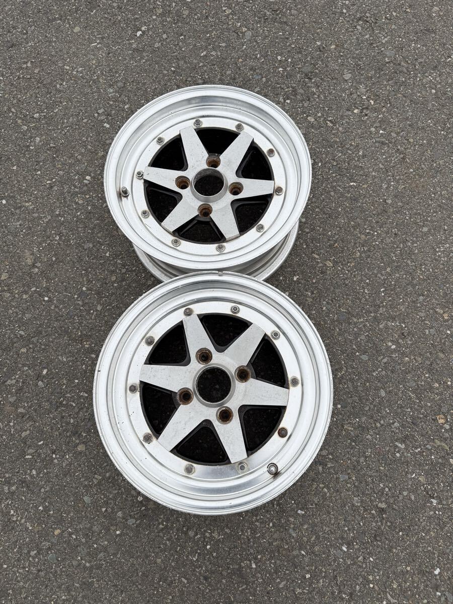 旧車 ロンシャン 深リム SSR 当時物 XR-4中古アルミホイール2本15インチ6.5J4穴PCD114.3オフセット+18 拍卖