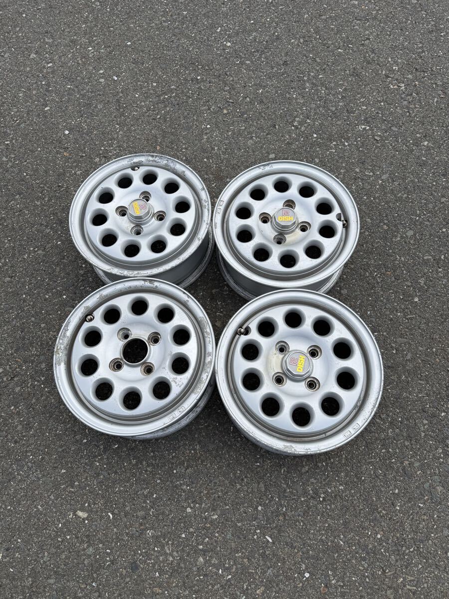 DISH 中古アルミホイール4本セット 13インチ 5J 4穴PCD 100 オフセット+45 BS製拍卖