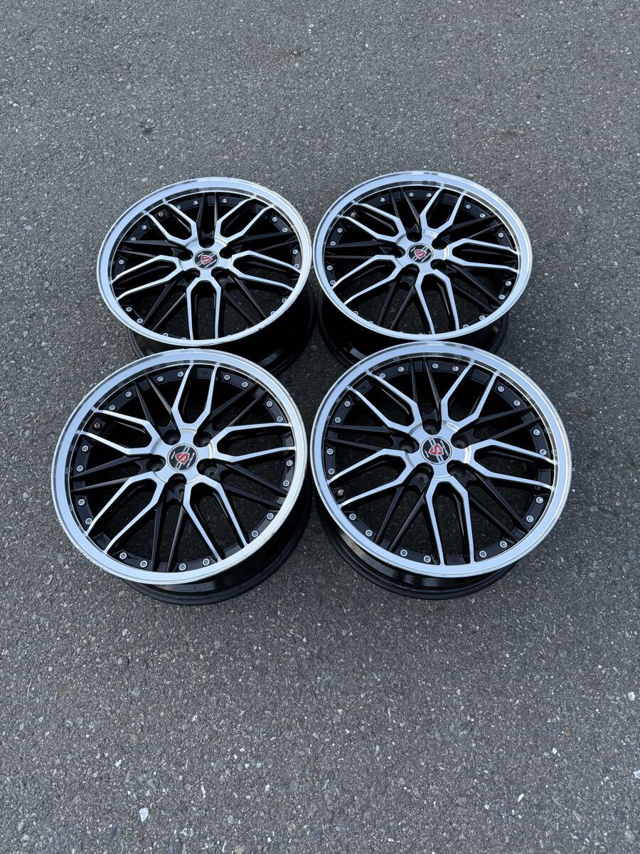 ENKEI AME STEINER 中古アルミホイール4本セット 18インチ 7.5J 5穴PCD114.3オフセット+53 拍卖