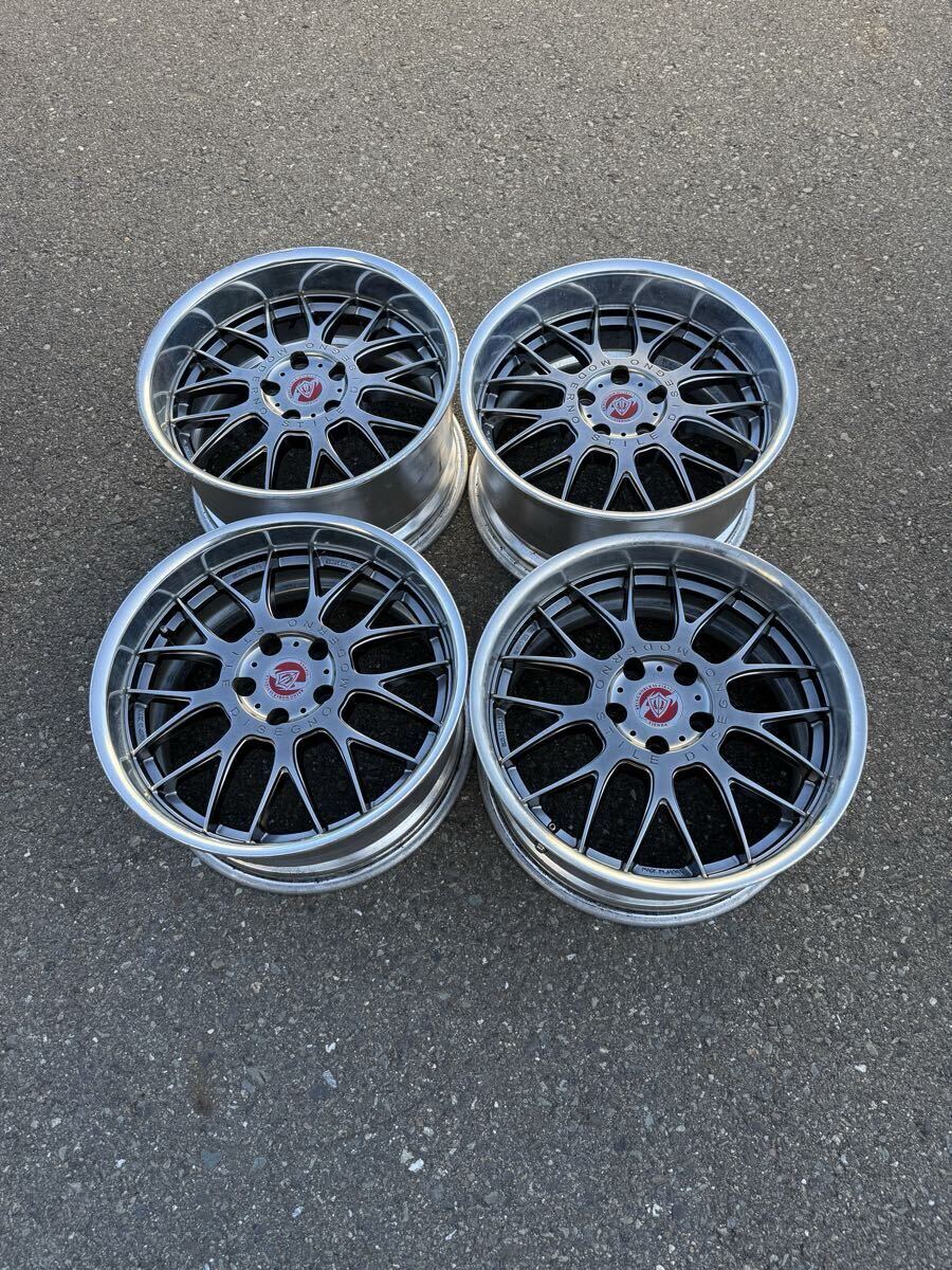 SSR VIENNA 18インチ5穴PCD114.3 2本8.5Jオフセット+352本9.5Jオフセット+38 中古アルミホイール4本セット 深リム LM9 拍卖