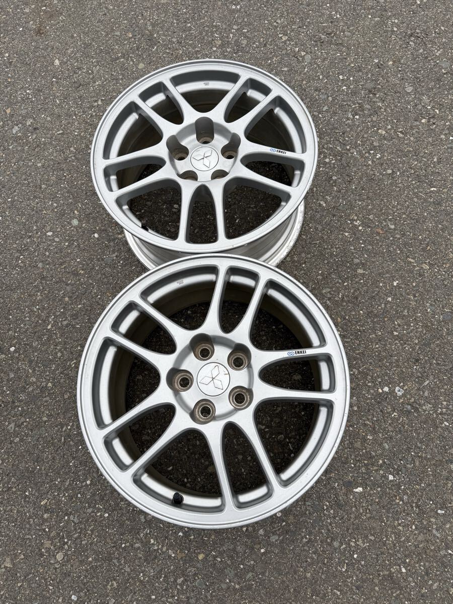 ENKEI 三菱 MITUBISHI 17インチ8J 5穴PCD114.3オフセット+38 中古アルミホイール2本拍卖