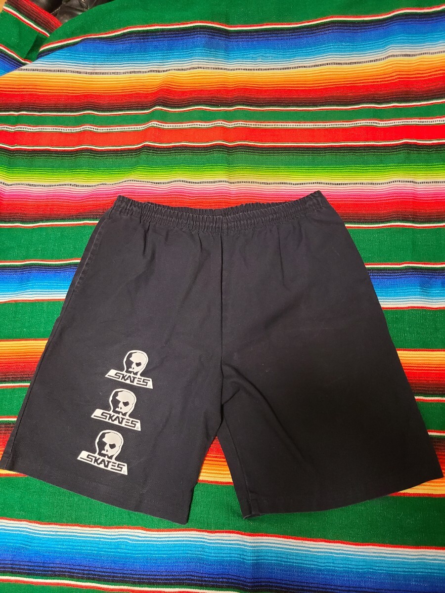 スカルスケーツ ロゴ3連ショートパンツ XL 黒 ブラック ハーフパンツ カナダ製拍卖