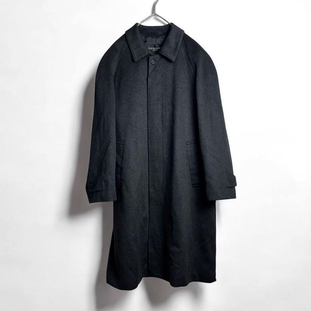 ステンカラーコート カシミヤ100% EXCELLENT FARAGO グレー拍卖