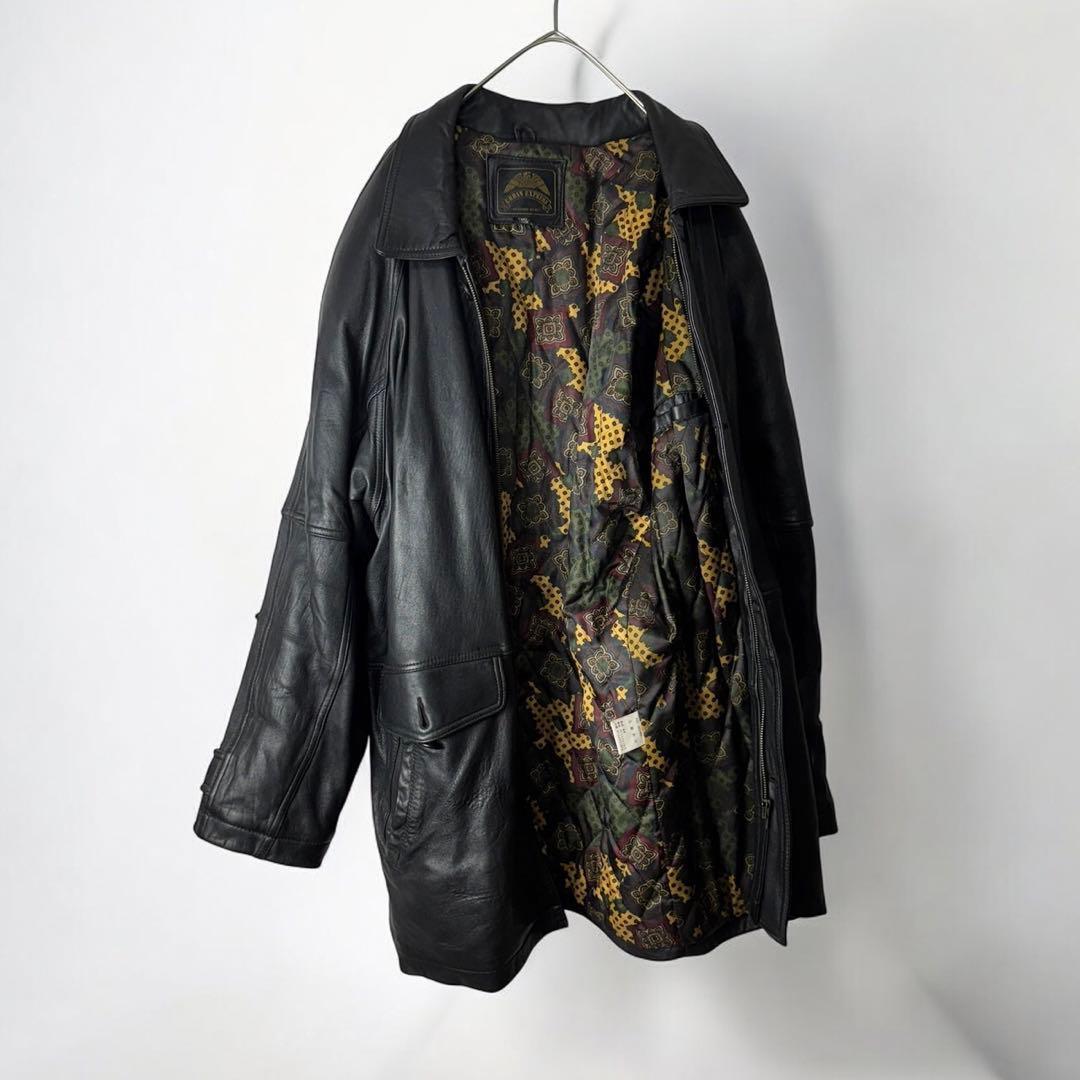 アーバンエクスプレス レザージャケット 裏地総柄 派手 キルティング 羊革 古着拍卖