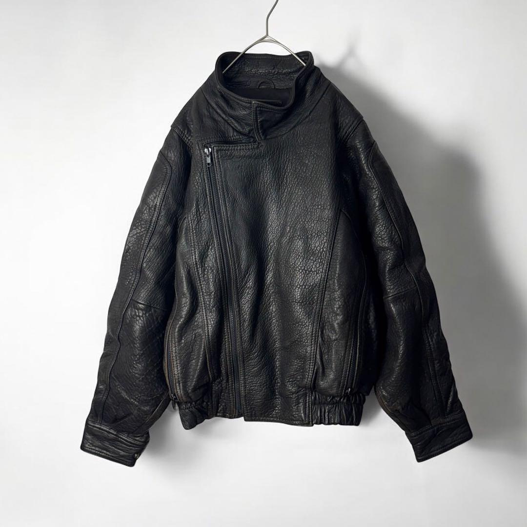 古着 レザージャケット 羊革 シープスキン フランス産 本革 短丈拍卖