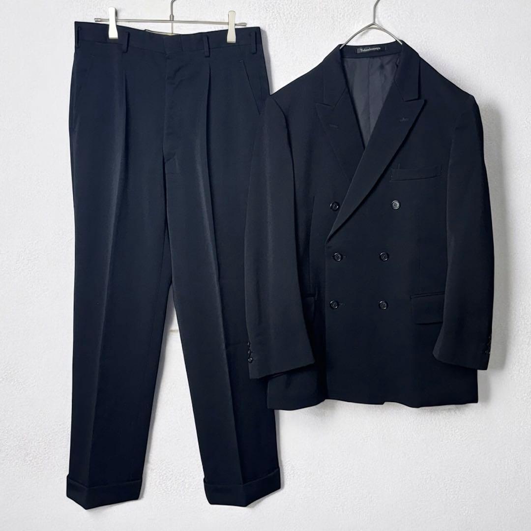 高島屋 ELEFIT ダブルスーツ セットアップ ブラック ビジネス フォーマル拍卖