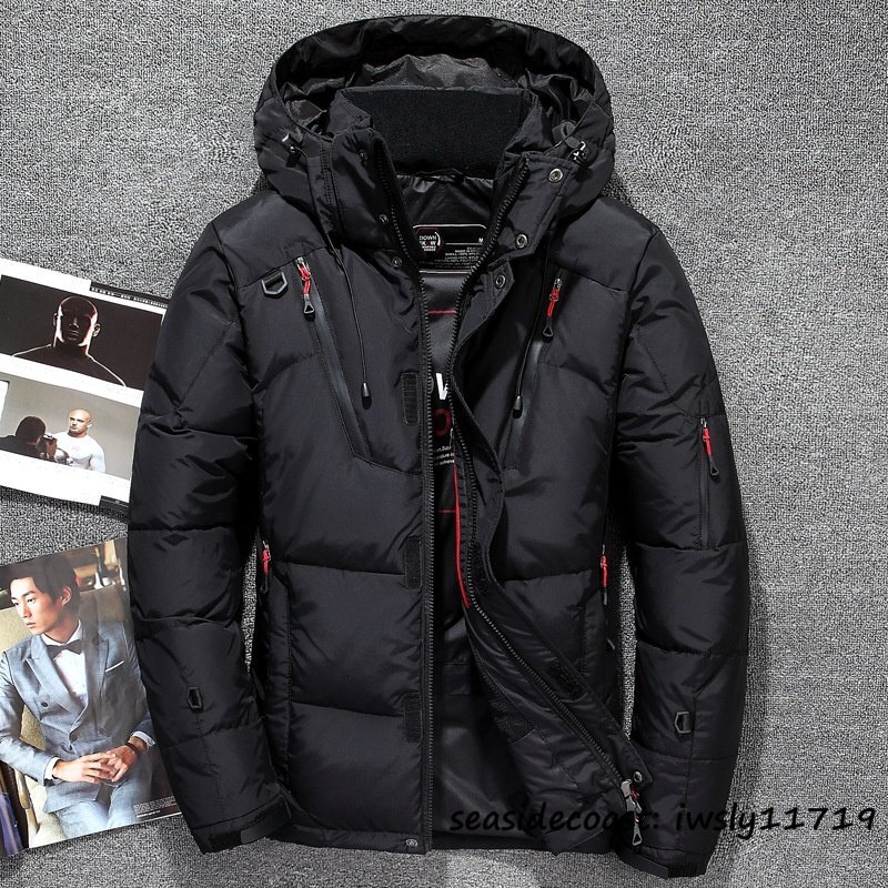 特売■冬新品 大人気 ダウンジャケット メンズ スキーウェア ダウンコート アウトドア ショートコート ジャンパー ブルゾン ブラック 3XL拍卖