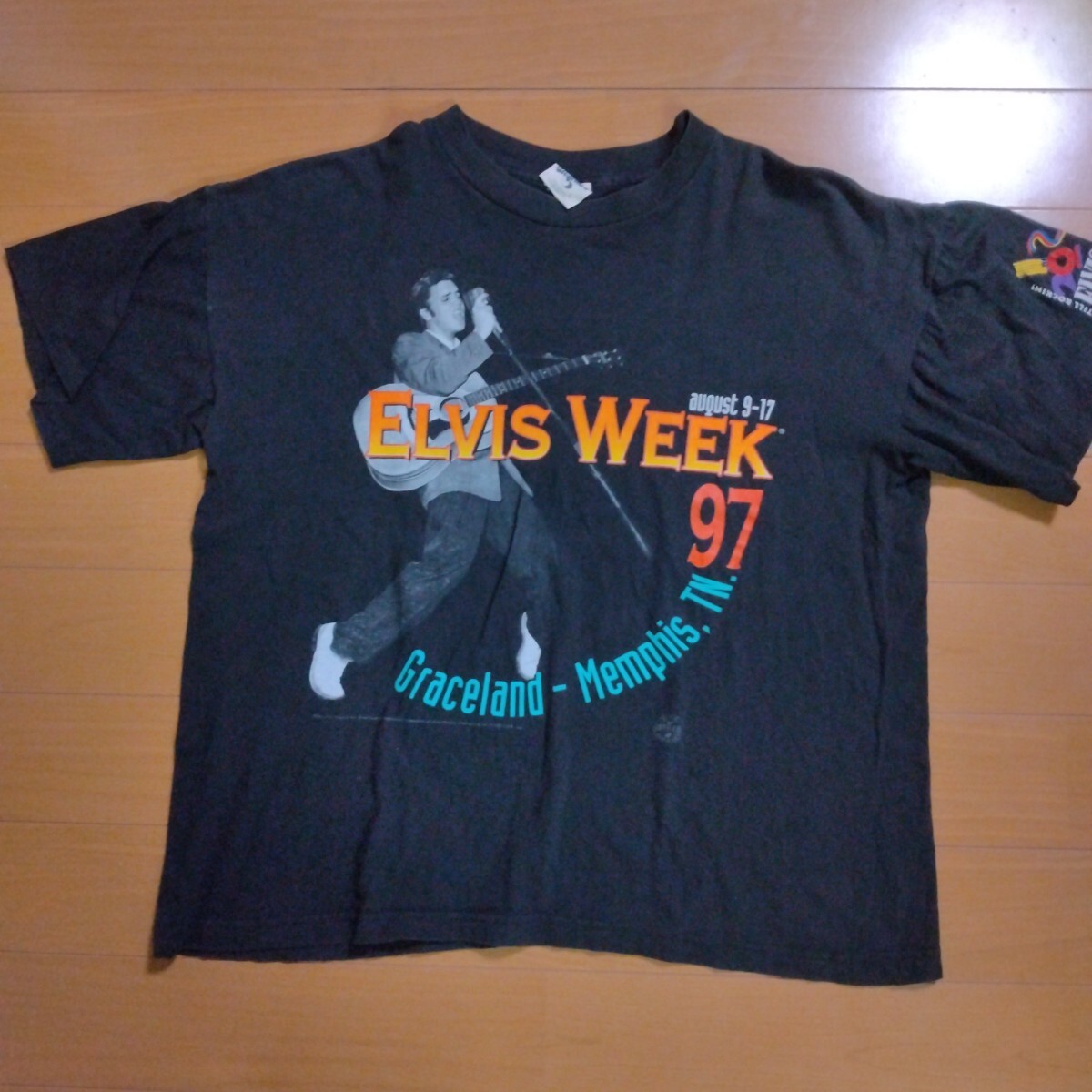 エルヴィス ELVIS メイド・インU.S.A ビンテージ 古着 半袖Tシャツ ブラック MADE IN U.S.A 90s拍卖