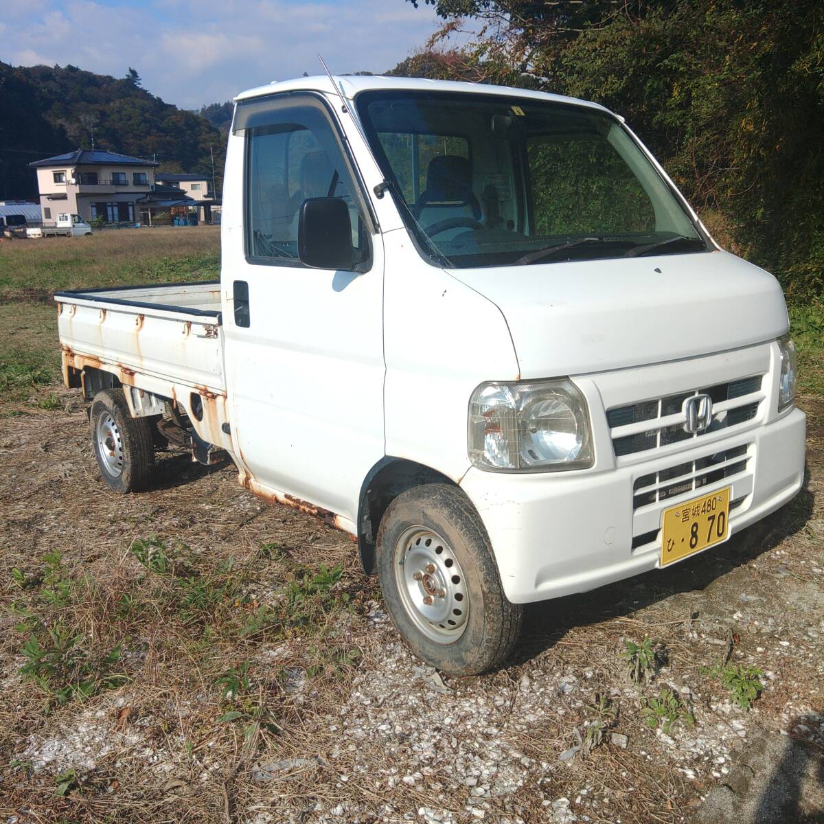 宮城発 車検切れ ホンダ アクティトラック 軽トラック 4WD 型式:GBD-HA7 HONDA 軽とら 貨物 初年度H18年 走行距離:62585km 5速MT拍卖