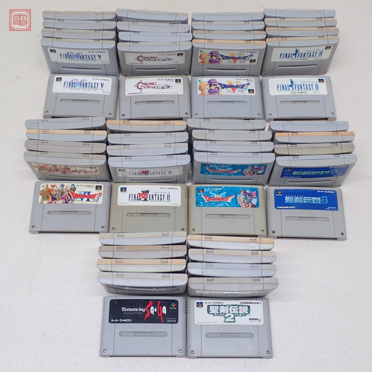 SFC スーファミ 聖剣伝説2/3/ドラゴンクエストIII/V/VI/ファイナルファンタジーIV/V/VI 等 まとめて 50本セット RPG関連【20拍卖