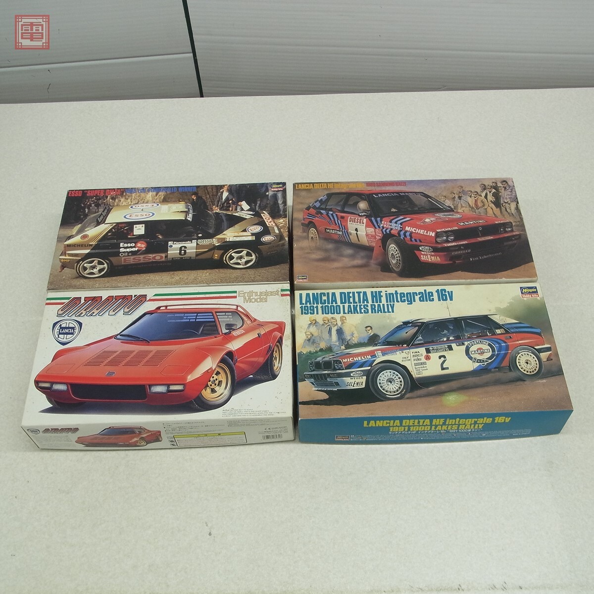 未組立 フジミ/ハセガワ 1/24 ランチア ストラトス HF ナローボディ/デルタ HF インテグラーレ 16v 1991 1000湖ラリー 等 計4点セット【20拍卖