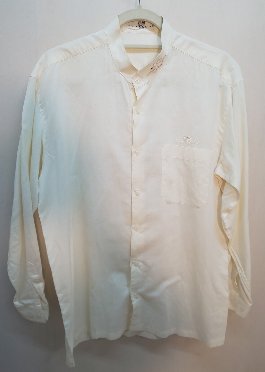 ☆バレンシアガ ヴィンテージ 長袖シャツ オフホワイト ☆BALENCIAGA ボタンダウンシャツ拍卖