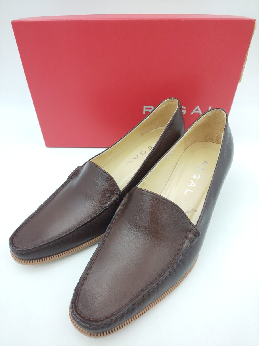 ☆ REGAL パンプス 22.5cm ブラウン MADE IN JAPAN☆ 日本製 リーガル拍卖