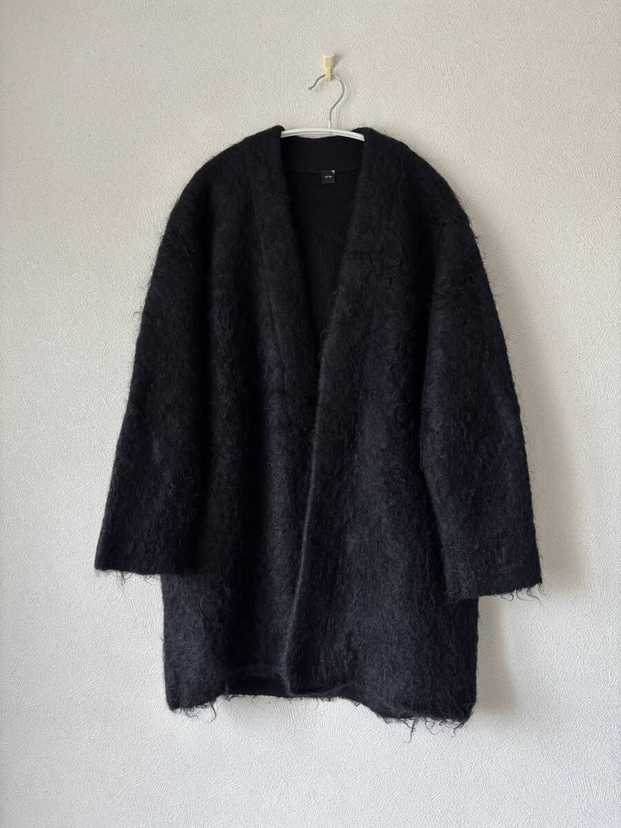 美品【ATON/エイトン】MOHAIR SHAGGY OVERSIZED CARDIGAN カーディガン 黒 ブラック02(M)拍卖