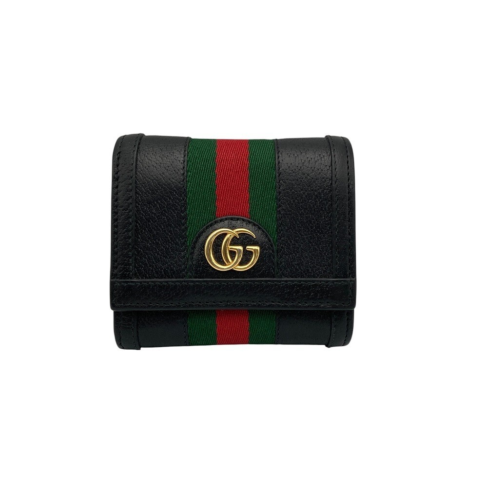 GUCCI グッチ オフィディア GG シェリーライン 二つ折り財布 598662 ブラック 中古 4拍卖