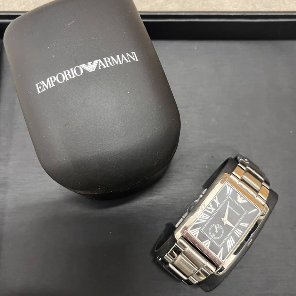 #14930 【ブランド】 EMPORIO ARMANI エンポリオ アルマーニ メンズクラシック AR1608 腕時計 箱付き 不動品拍卖