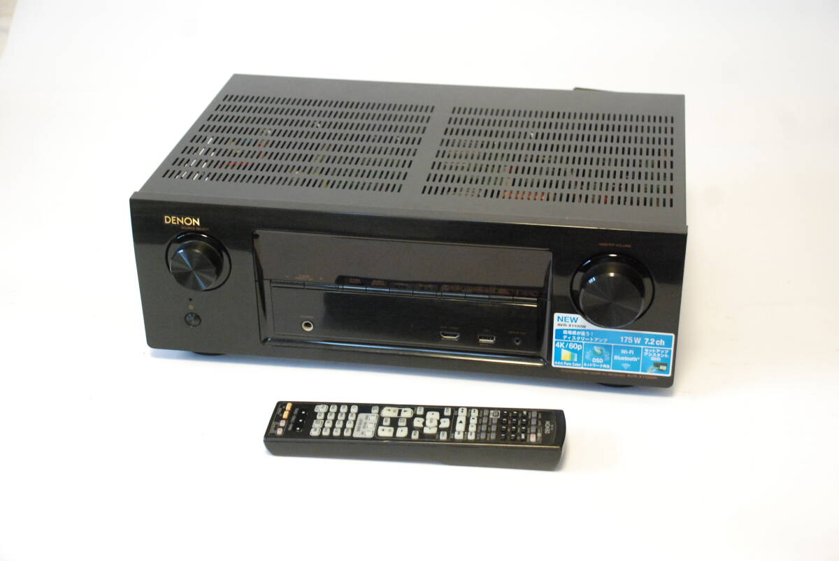 DENON AVR-X1100W AVアンプ 代替リモコン付き ※動作確認済 ※ジャック扱い拍卖