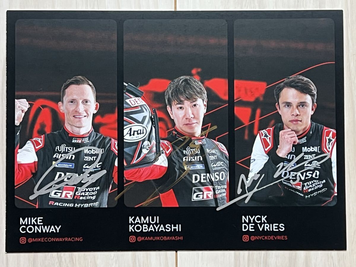直筆サイン入り 2024WEC富士 トヨタ7号車ドライバーズカード【2025WECトヨタカード2枚付】コンウェイ 可夢偉 デ・フリース拍卖