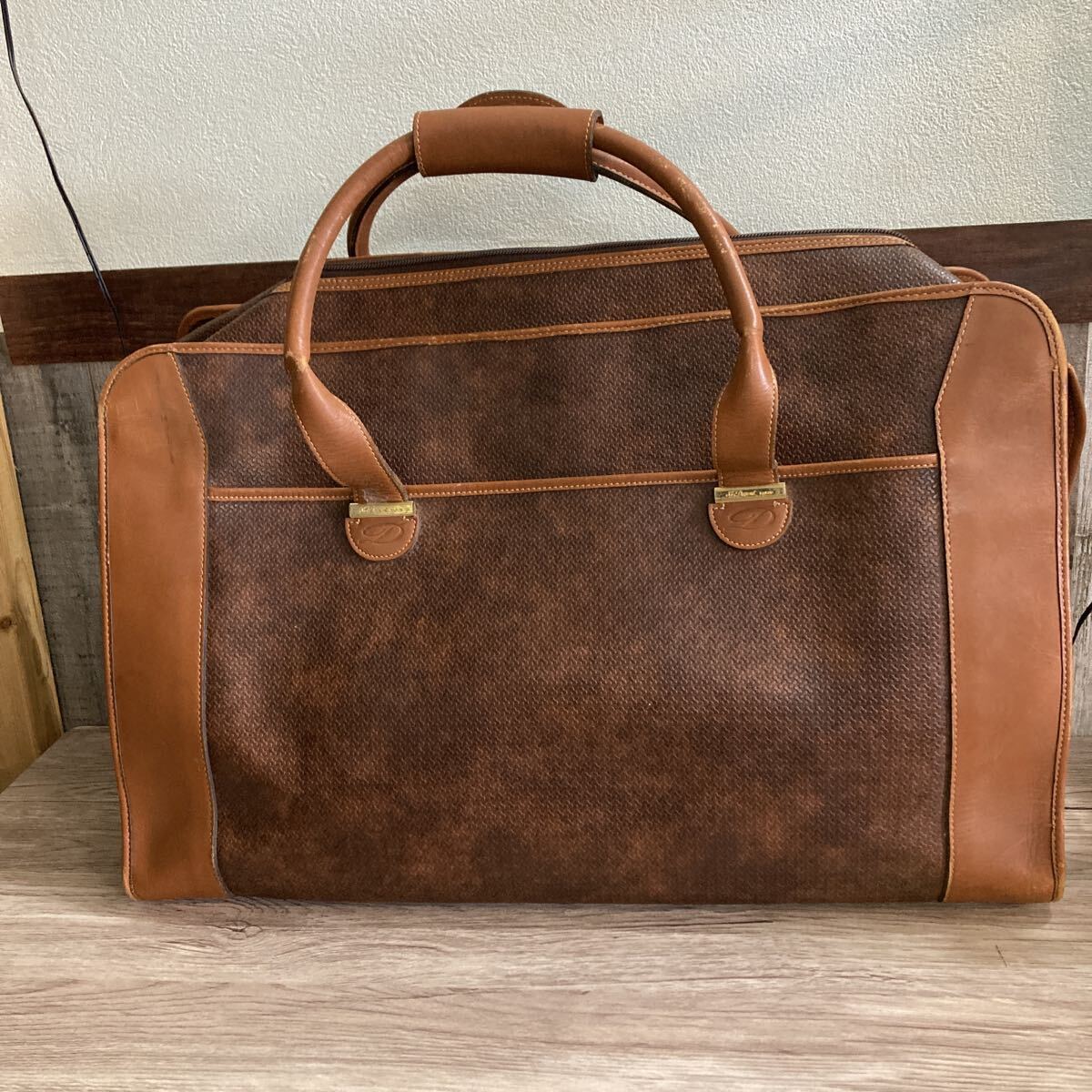 デュポン  ボストンバッグ レザー ブラウン系 ヴィンテージ 旅行鞄 大容量拍卖