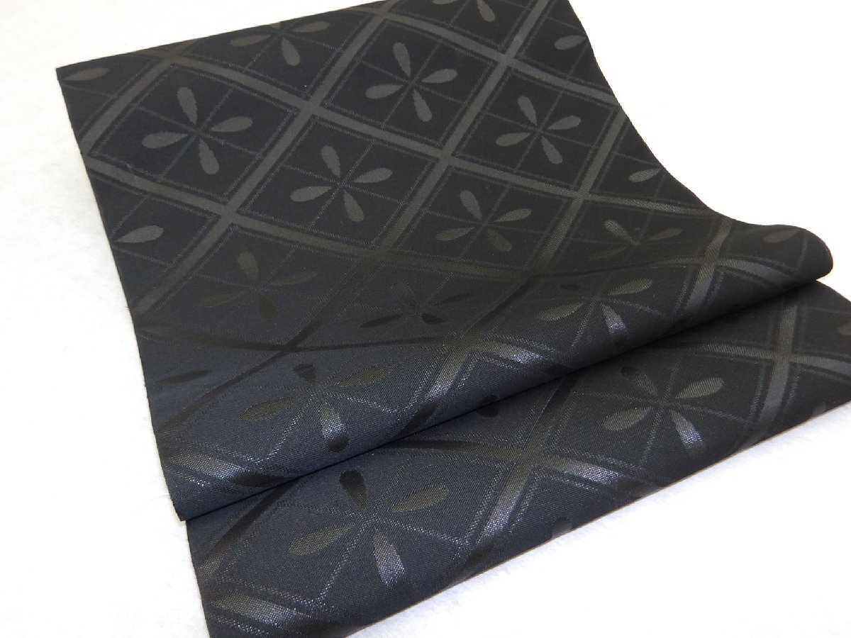 〔楽布特選〕P40731 喪服用 黒共 九寸 名古屋帯 新品 反物 t拍卖