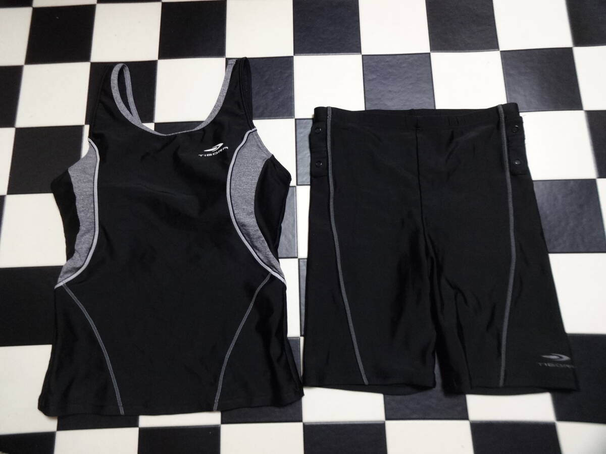 TIGORA 女性水着セパレート サイズM D7475 黒 セットアップ 上下をつなぐホックあり ヒモなし拍卖