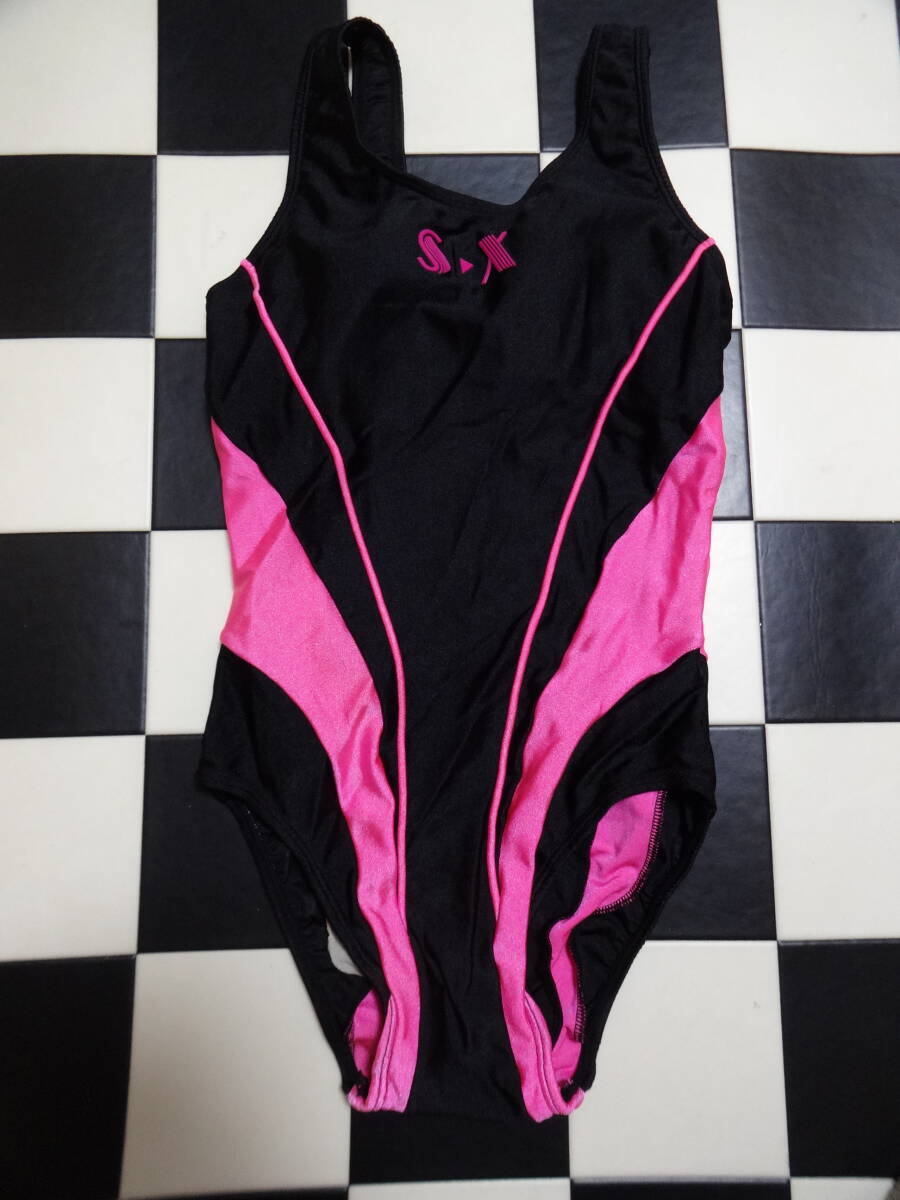 シップス 女性水着ワンピース サイズ9M D7505 光沢紺黒ピンク拍卖