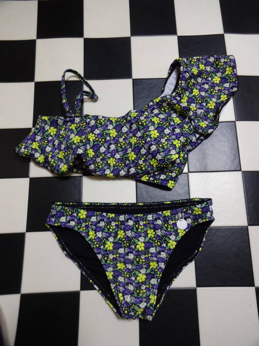 JILLSTUART 女性水着セパレート サイズ9M D7510 紫黄小花柄 ビキニ拍卖