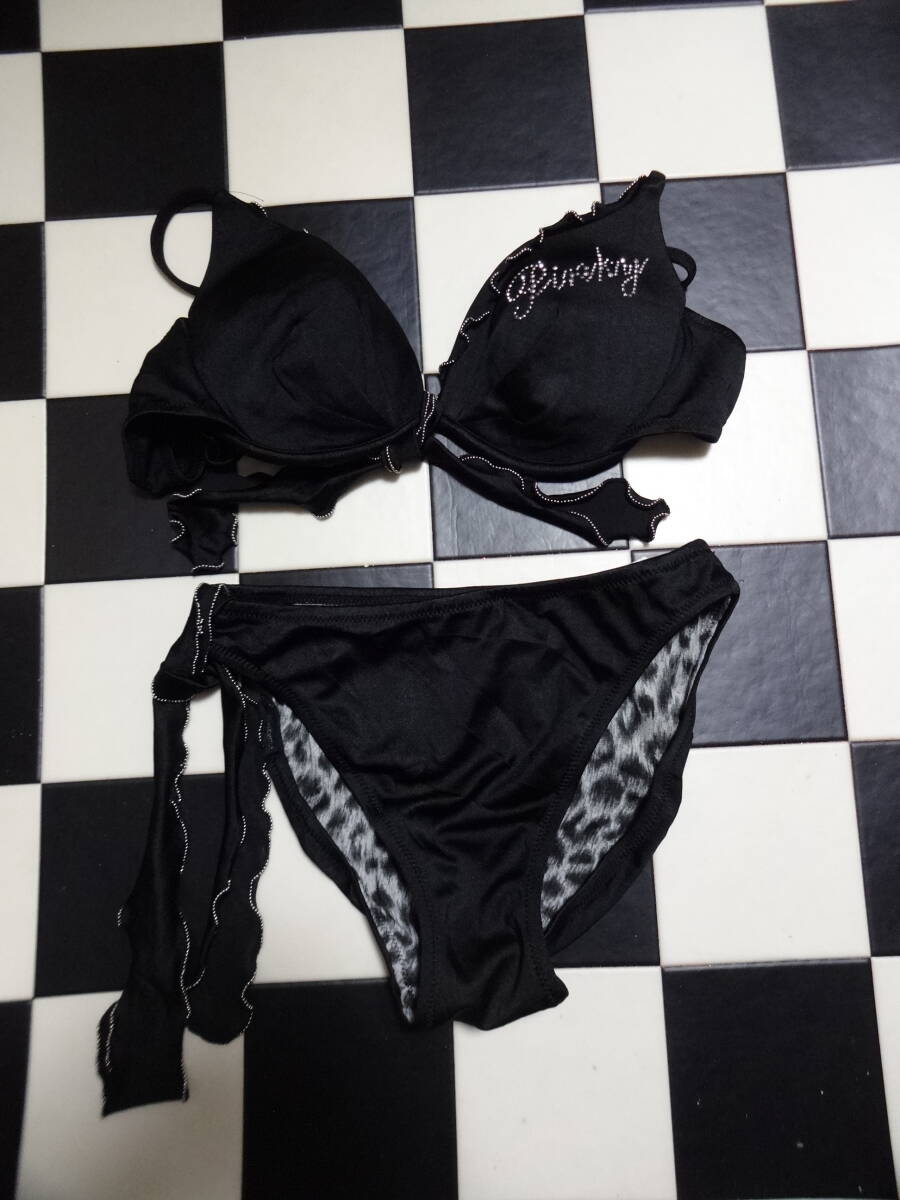 Pinky&Dianne 女性水着セパレート サイズ9M D7524 黒アニマル柄拍卖