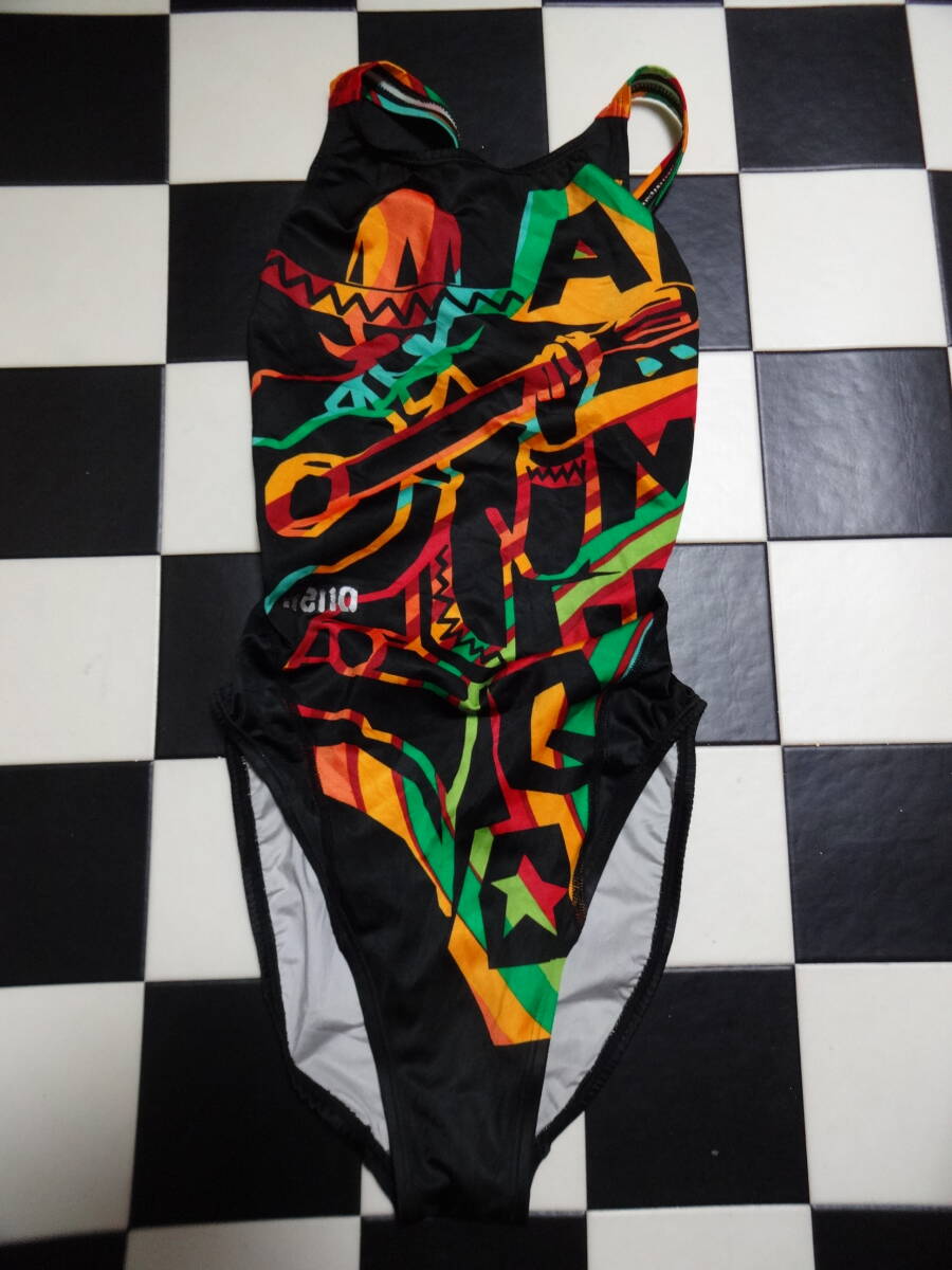 arena アリーナ 女性水着ワンピース サイズL(11) D7533 黒柄 競泳水着 ハイレグ ロゴ剥がれ拍卖