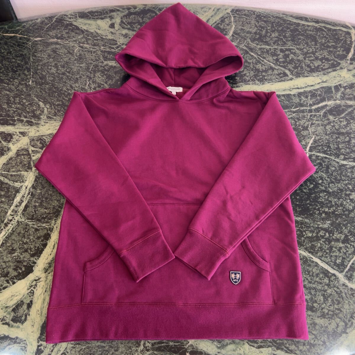 【美品】McGREGOR★マクレガー 長袖パーカー Mサイズ パープル系 赤紫 裏起毛 プルオーバー レディース マックレガー拍卖