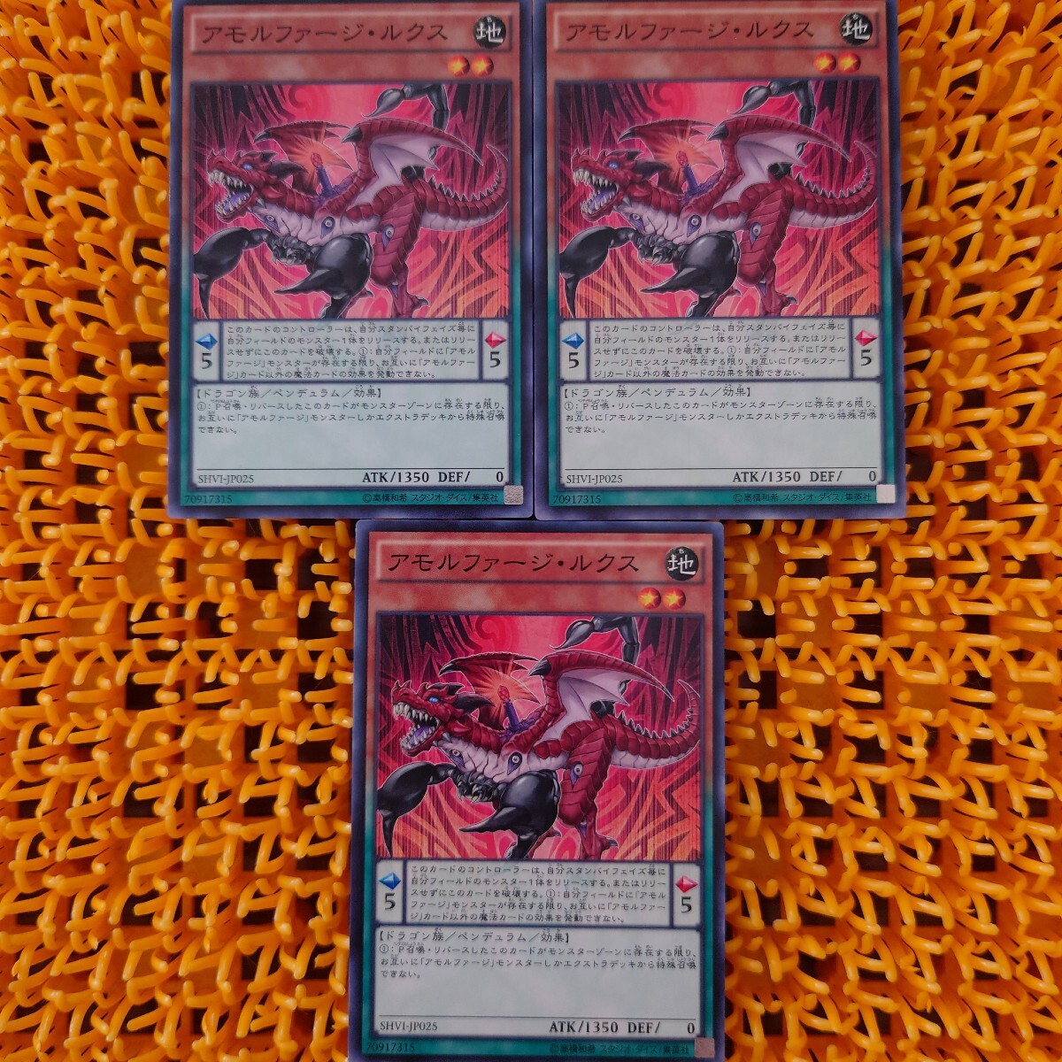 遊戯王 傷あり アモルファージ・ルクス 3枚拍卖
