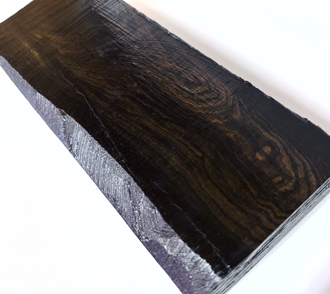 ◆ 青黒檀 223mm 1.2kg ブロック材 最高峰黒檀 希少 絶滅危惧種 ◆ 黒いダイアモンド グリーンエボニー ナイフ用 ハンドル材 木軸ペン 箸材拍卖