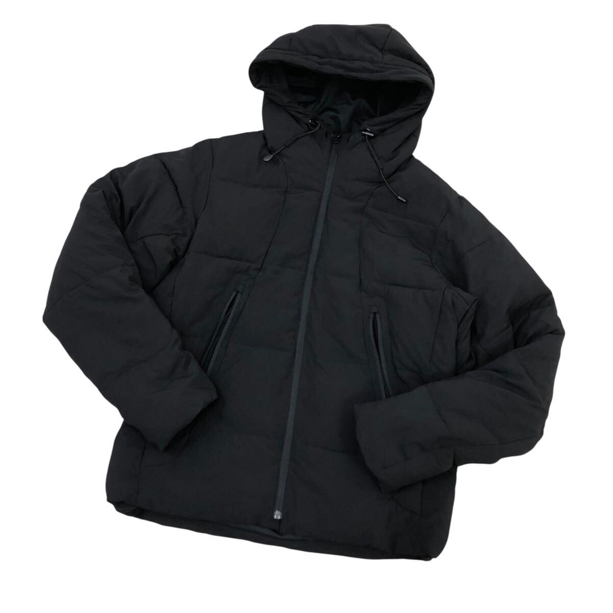 10D642-63 nano universe ナノユニバース 長袖 ジップアップ 中綿 アウター ジャケット 上着 羽織り トップス ブラック メンズ L拍卖