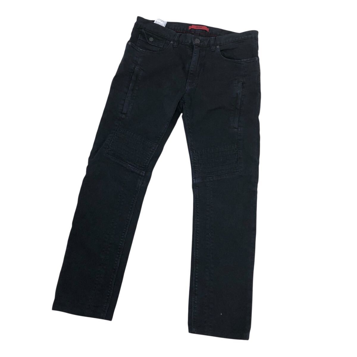 10D645-10 HUGO BOSS ヒューゴボス ブラックデニム ロングパンツ 長ズボン ボトムス コットン98%他 ブラック メンズ 31拍卖