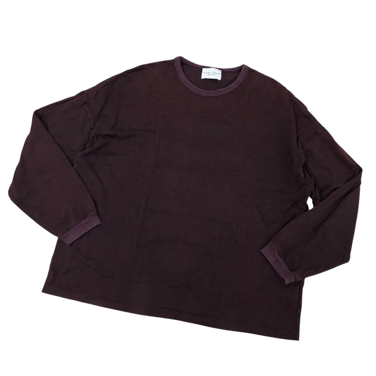 10ND323-61 NORITAKE ADAM ET ROPE' アダムエロペ 長袖 Tシャツ ロンT トップス カットソー プルオーバー 綿100% ボルドー系 メンズ M拍卖