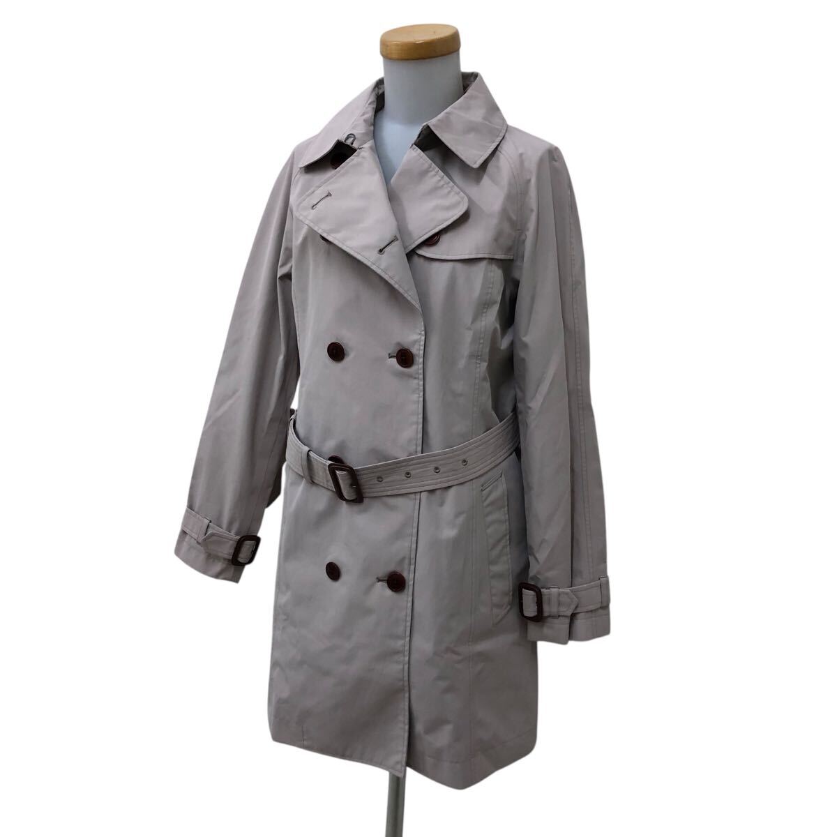 10D651-85 AIGLE エーグル GORE-TEX ゴアテックス 長袖 トレンチコート 上着 羽織り トップス ポリエステル100% ベージュ系 レディース 36拍卖