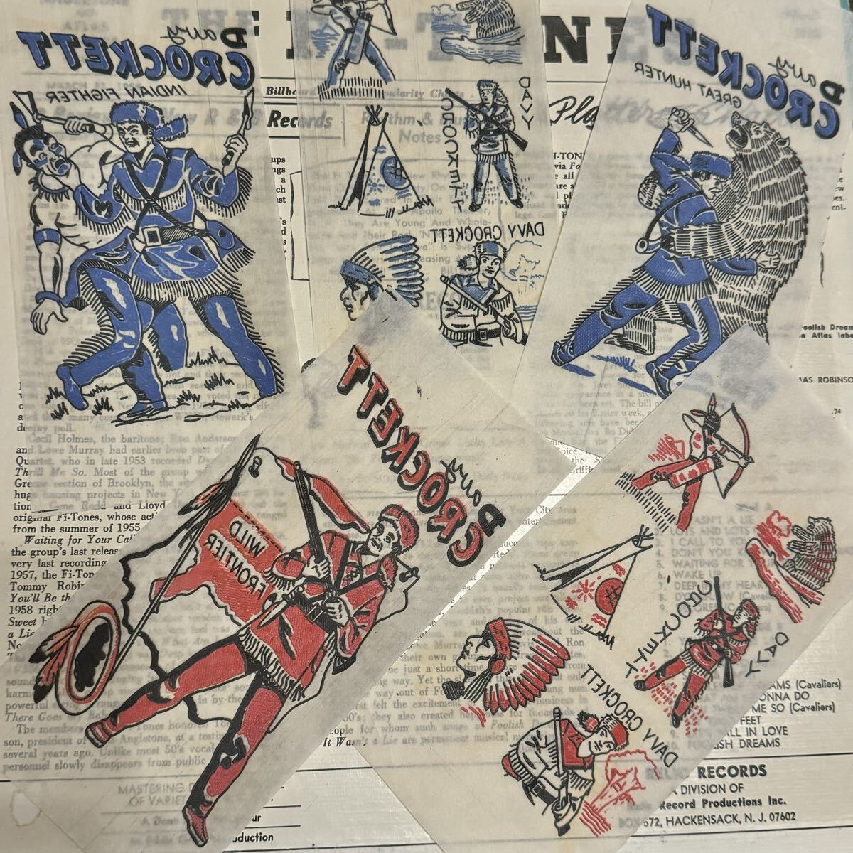 50sビンテージ デイビークロケット 転写紙 転送紙 ネイティブ アメリカ ロカビリービンテージUSA アイロンプリント ディズニーリメイク拍卖