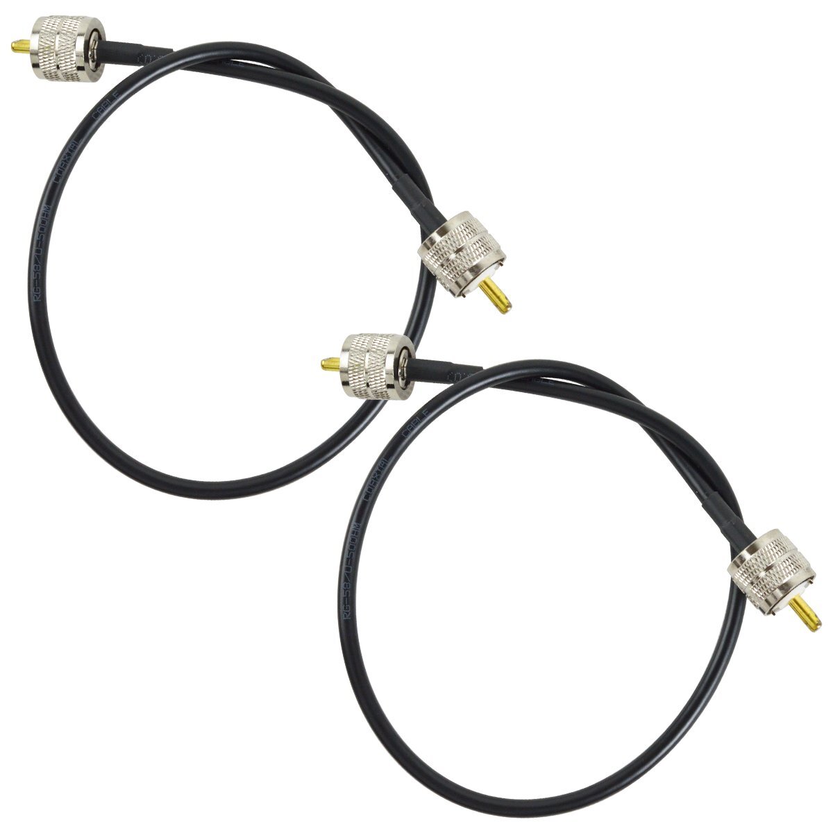 【送料250円】2本セット 50Ω 50cm 同軸ケーブル MP-MP 0.5m 延長 ケーブル 両端 MP M型コネクタ アマチュア無線 低損失 中継 ケーブル拍卖
