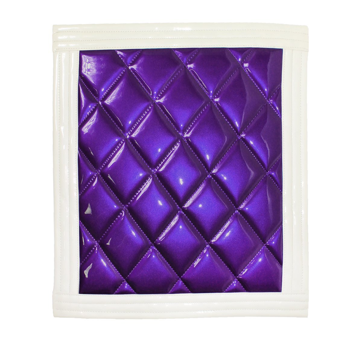 トラック 泥除け マット マッドフラップ 430mm×500mm 43cm×50cm ホワイト×パープル 白縁 白フチ 紫 泥よけ マッドガード拍卖