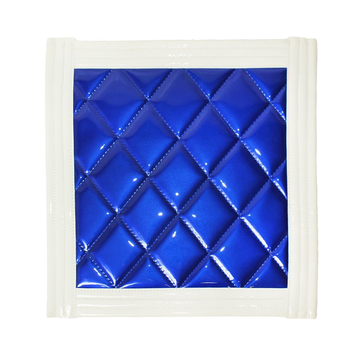 トラック 泥除け マット マッドフラップ 430mm×450mm 43cm×45cm ホワイト×ブルー 白縁 白フチ 青 泥よけ マッドガード拍卖