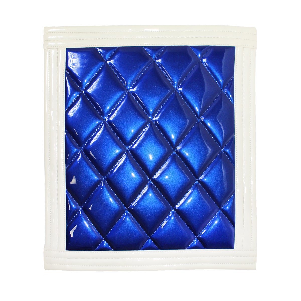 トラック 泥除け マット マッドフラップ 430mm×500mm 43cm×50cm ホワイト×ブルー 白縁 白フチ 青 泥よけ マッドガード拍卖